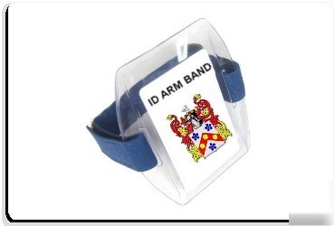 Id card holder, velcro arm band ( blue ) portrait