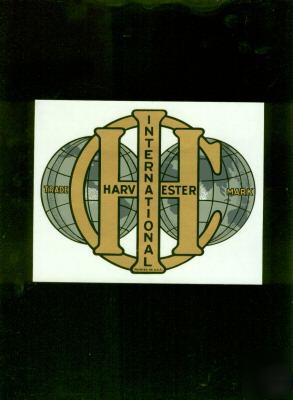 Ih international harvester double globes decal