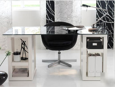 New ikea vika table/desk//legs glass floral office 