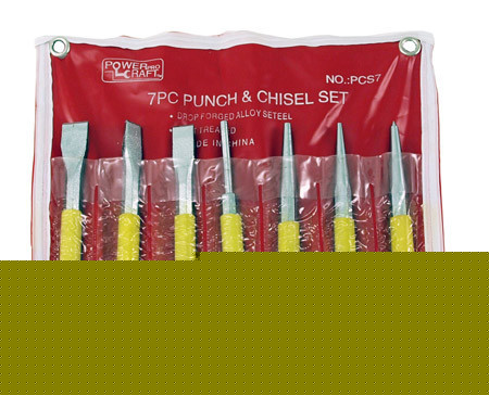 New professional 7PC punch & chisel set w/ pouch tools