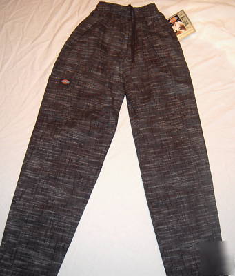 Nwt dickies executive chef baggy black white pants xs