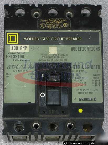 Square d FAL32100 circuit breaker, 100 amp, 240 volt