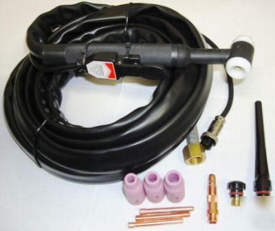 Tig torch 200AMP + 16FT cable + consumables TIG200ACDC