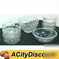 8 commercial home clear glass serving bowls dishes
