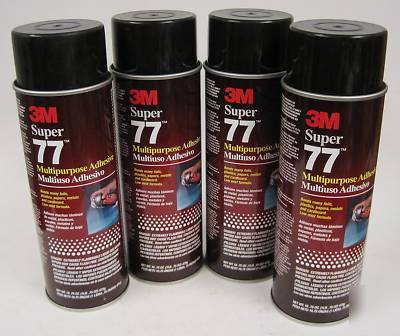 New 3M super 77 multipurpose spray adhesive lot of 4 
