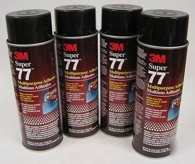 New 3M super 77 multipurpose spray adhesive lot of 4 