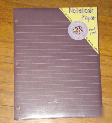 New deep purple gel pen notebook paper sheets