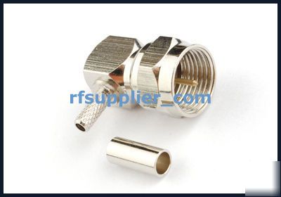 F male crimp right angle connector for RG316 RG174 