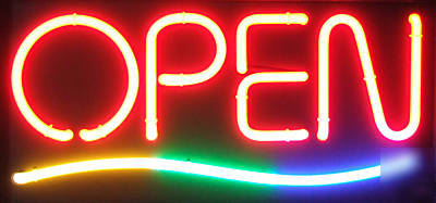 New bright multi-colors business neon open 18