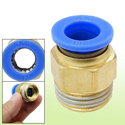 Pneumatic tube push in fittings w oval release ring