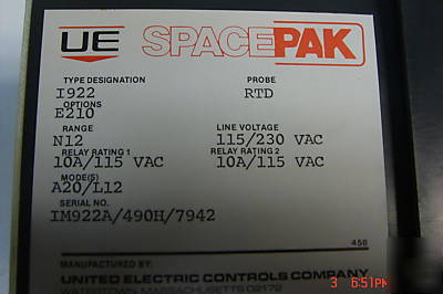 Ue space pak I922 temperature controller 