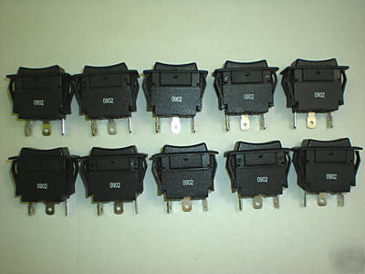 Basic on-off-on rocker switch 20AMP, lot of 10 