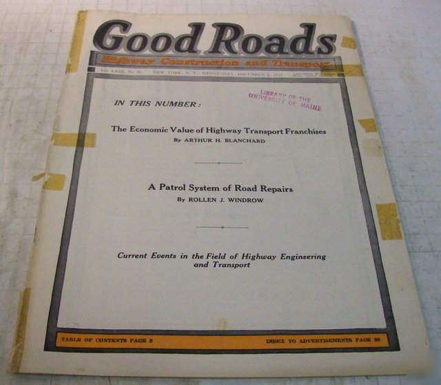 Good roads 1922 construction magazine vol.63, no.23