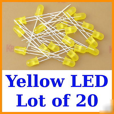 New 20X 5MM bright yellow led bulb diffused lens 60DEG