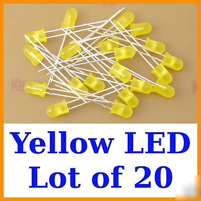 New 20X 5MM bright yellow led bulb diffused lens 60DEG
