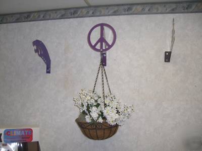 Peace sign plant hangers, so retro & cool, 3 hangers