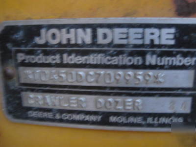 1985 john deere 450D dozer, u/c 60%, diesel, orop's