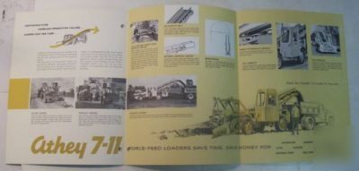 Athey 1967 7 - 11 force feed loader sales brochure lot