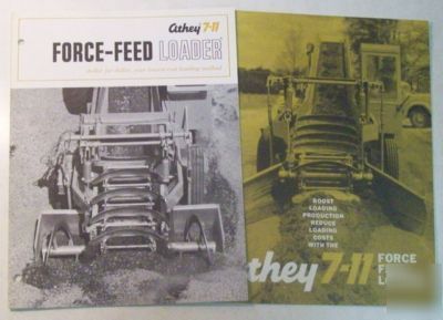 Athey 1967 7 - 11 force feed loader sales brochure lot