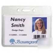 Clear vinyl horizontal id badge holder