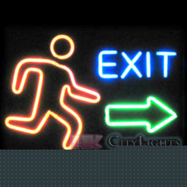 Emergency fire door exit neon open sign board light bar