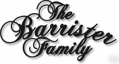Family sign - personalized in script - solid steel