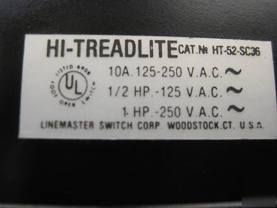 Linemaster hi-treadlite foot switch 21' cord 10A 1/2 hp