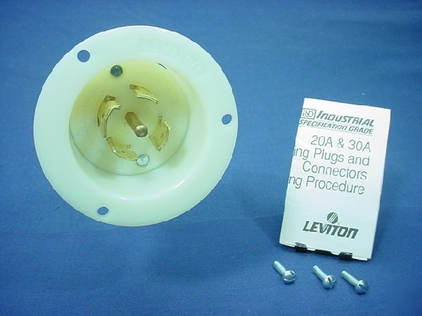 Leviton L23-30 locking flanged inlet 30A 347/600V 3Ã¸y