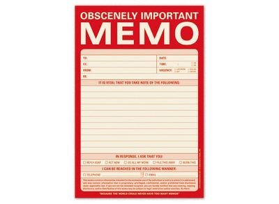 New obscenely important memo pad by knock knock