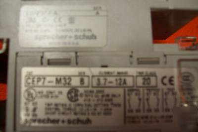 New sprecher+schuh solid state overload relay/ 3.7-12A. 