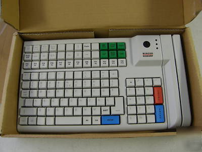 New * * wincor nixdorf pos keyboard ta 58P w/ card reader