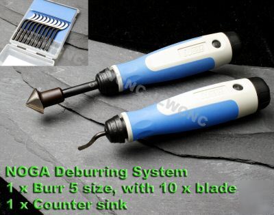 Noga pro deburr countersink tool set w/blade deburring