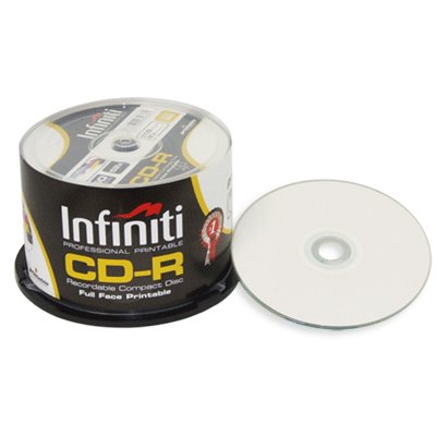 Infiniti printable 52X 80MIN cd-r *50 pack/spindle cdr