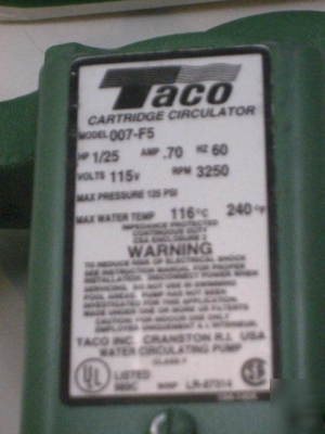 New 2484 taco pump 007-F5 cast circulation cartridge 