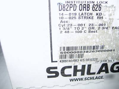 Schlage D82PD orb, institution lock door set: grade 1 