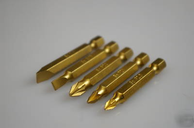 5 titanium coated 50MM S2 bits pz 0,1,2 str 1/4