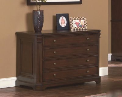 Cappuccino finish four drawer file cabinet furniture