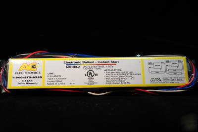 Electronic ballast for 120V 1 or 2 lamp-17, 25, 32W T8