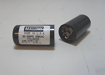 Mallory capacitor 30 -36MFD 250VAC can film composition