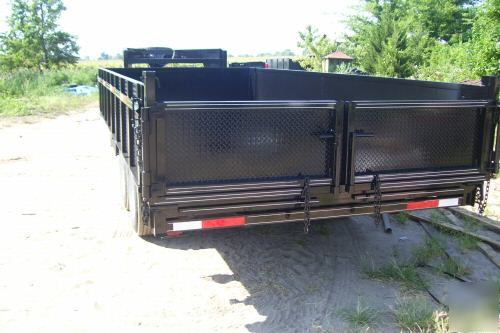 2009 8 x 18 x 2 dump trailer 14,000 gvw drop sides