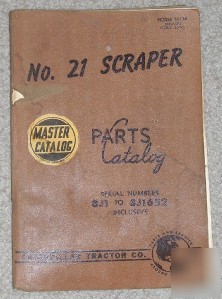 Caterpillar/cat no 21 scraper parts catalog/manual/book