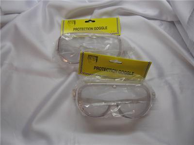 Eye protection safety glasses goggles x 2 pair clear