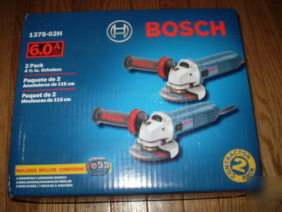 New bosch 1375-02H 4-1/2 small angle grinder 2 pack 