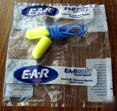 20 pr e-a-r..soft, yellow neons, corded ear plugs..wow 