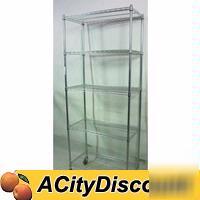 5SHELF commercial mobile 36X18 dry storage utility rack