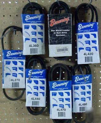 Ept browning mixed lot of 9 fhp industrial v-belts 