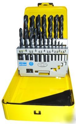 Hawera 19PC metric hss-r drill bit set with steel case