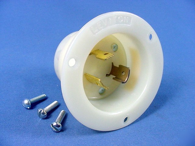 Leviton L11-20 locking flanged inlet plug 20A 250V 3Ã¸