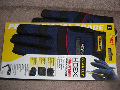 New new stanley hidex handyman work gloves size large