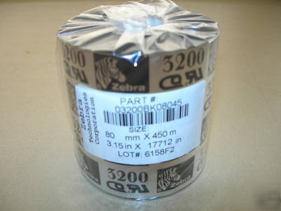 Zebra 80MM 450M thermal transfer ribbon 03200BK08045